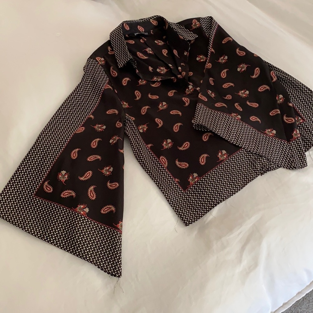 Zara Paisley Button down Blouse